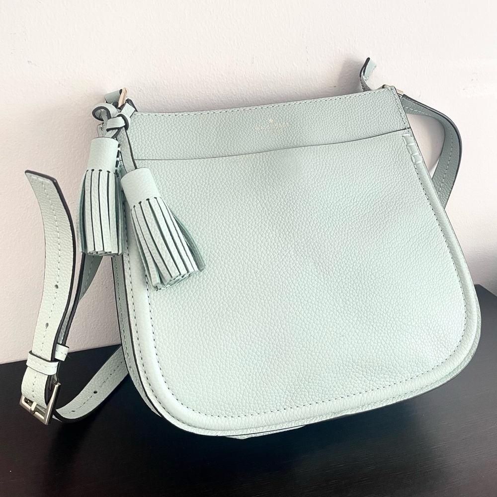 NWT Kate Spade Hemsley Orchard Street Crossbody Saddle Bag in Misty Mint